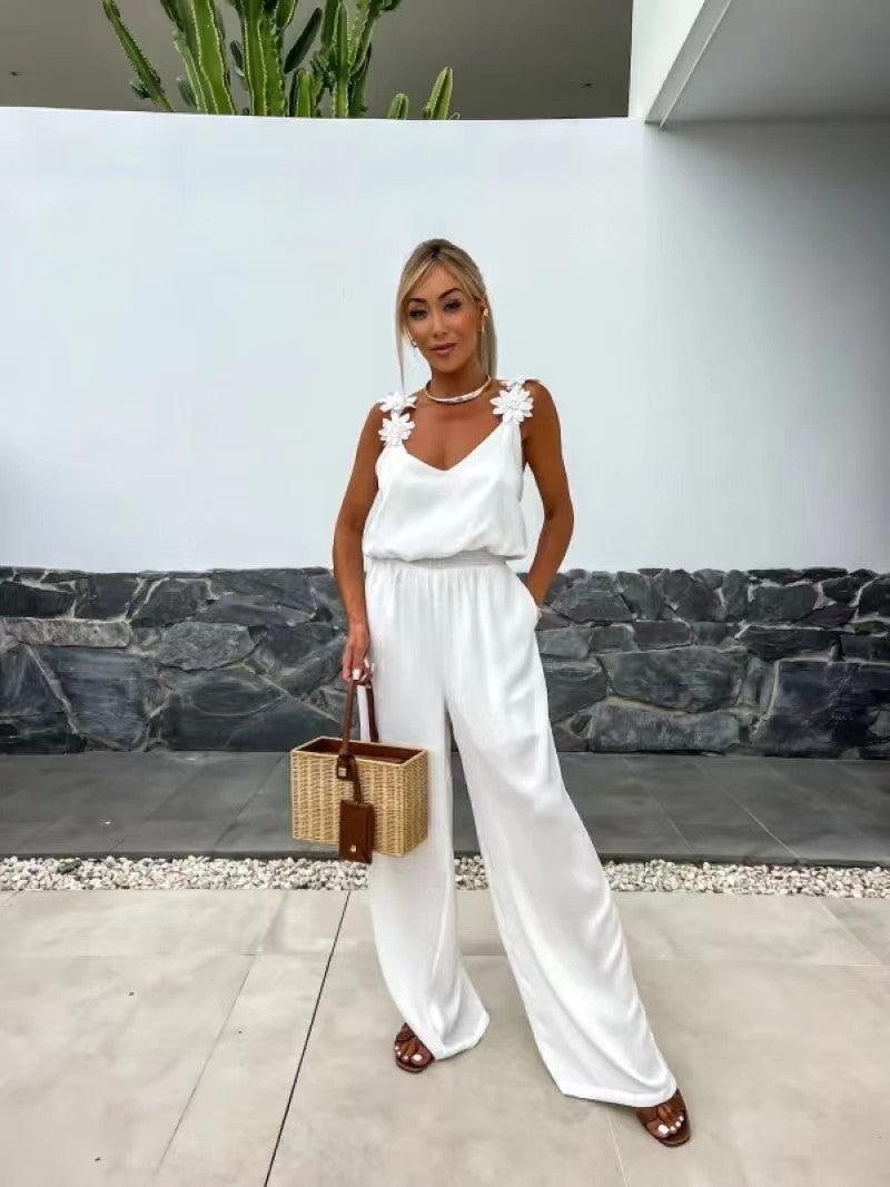 🔥Women's Sleeveless Wide Leg Jumpsuit