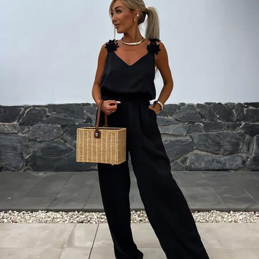 🔥Women's Sleeveless Wide Leg Jumpsuit