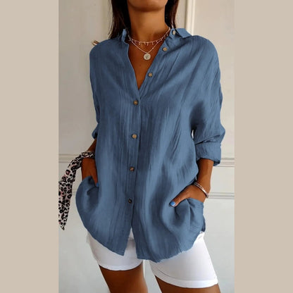 Single lapel classic pleated structure women's shirt