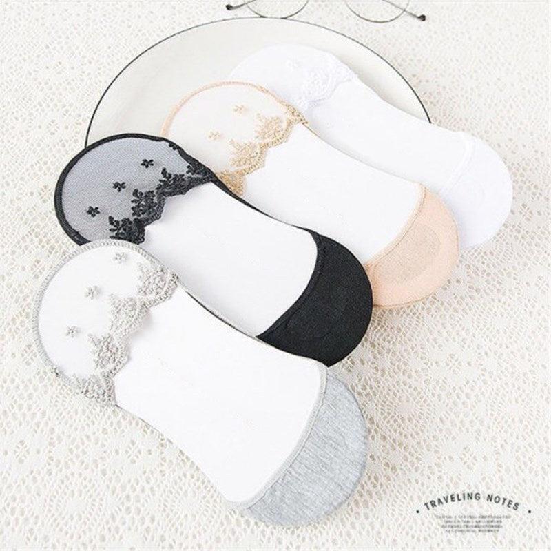 Women's Lace No-Show Non-Slip Socks