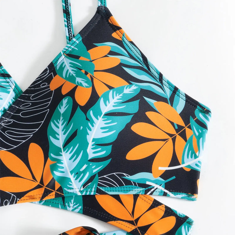 Women's 3-Piece Sexy Floral Print Swimsuit