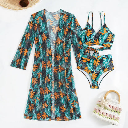 Women's 3-Piece Sexy Floral Print Swimsuit