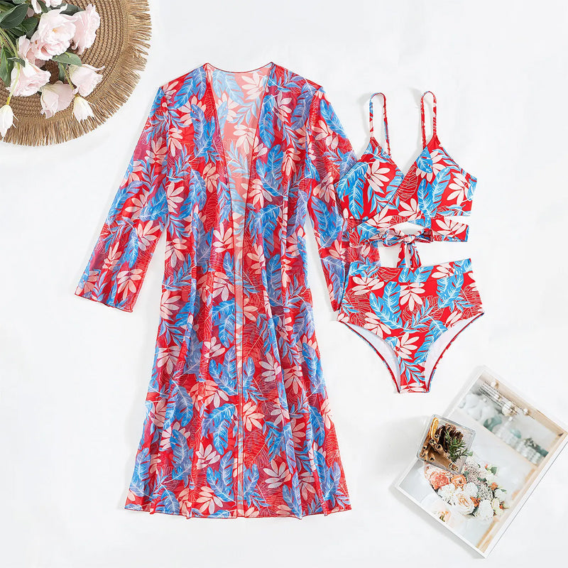 Women's 3-Piece Sexy Floral Print Swimsuit